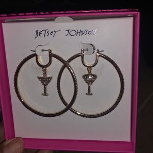 Betsy Johnson Martini 🍸 hoops earrings brand new never used